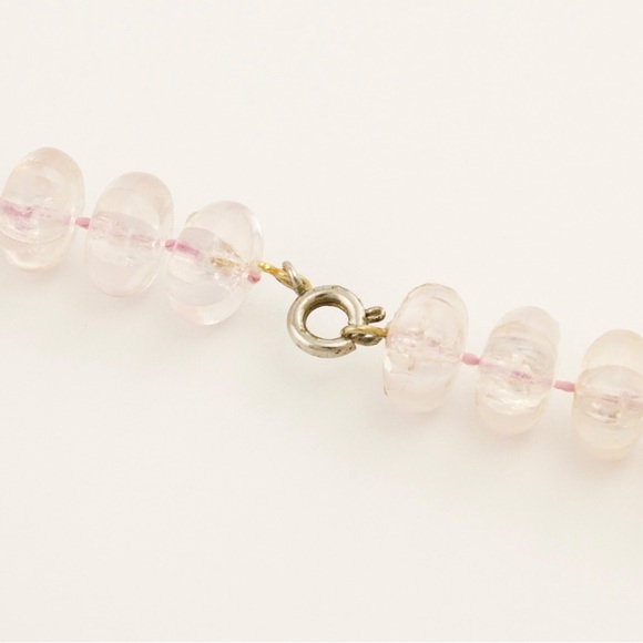 Vintage Iridescent Pink Beaded Necklace Acrylic Rondelle Beads 23.5” Long - Picture 6 of 6